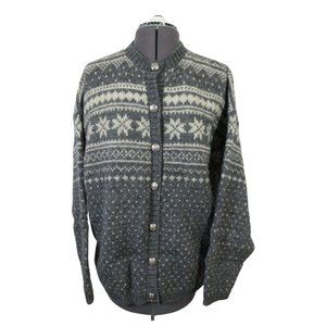 Vintage Levi's men's Fair‎ Isle wool blend knit button front cardigan sweater L